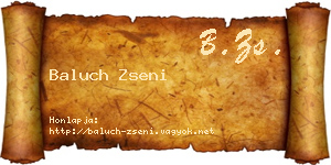 Baluch Zseni névjegykártya